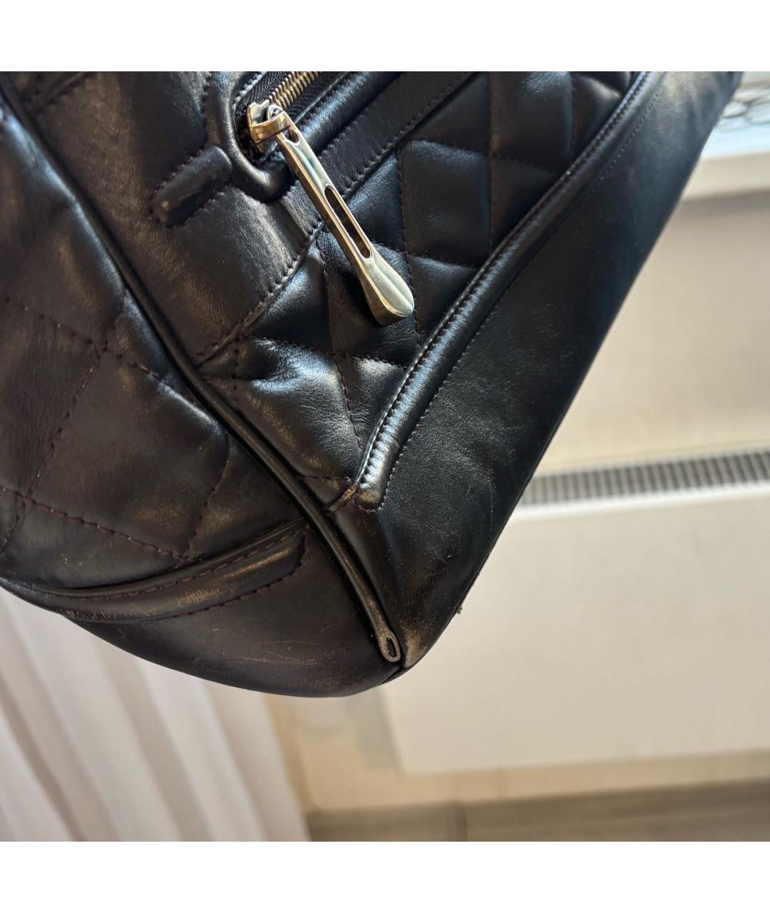 BURBERRY Черная кожаная сумка тоут, фото 7