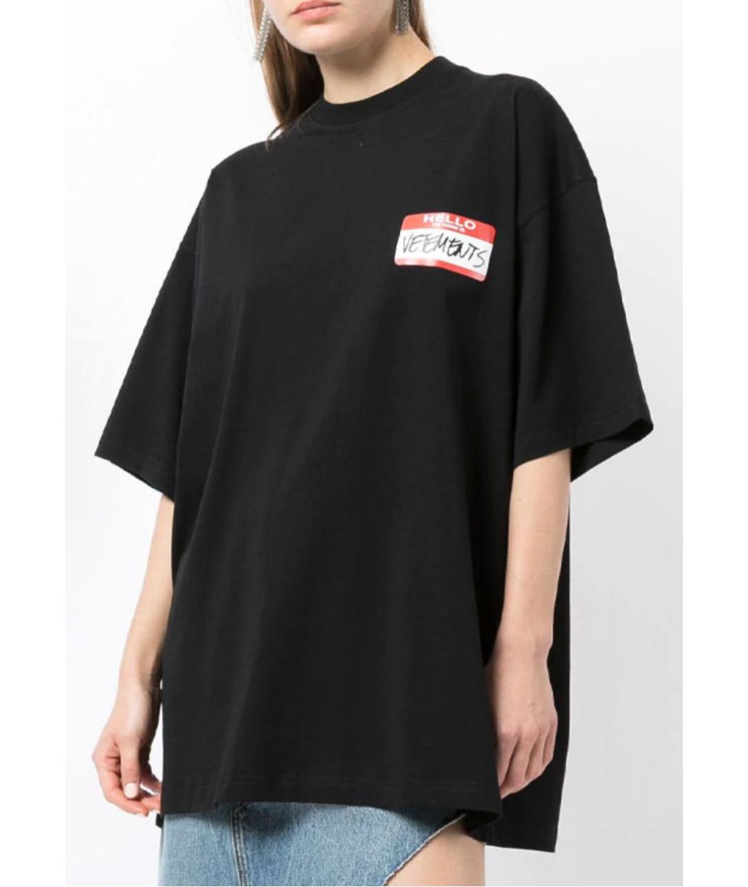 VETEMENTS Черная футболка, фото 3