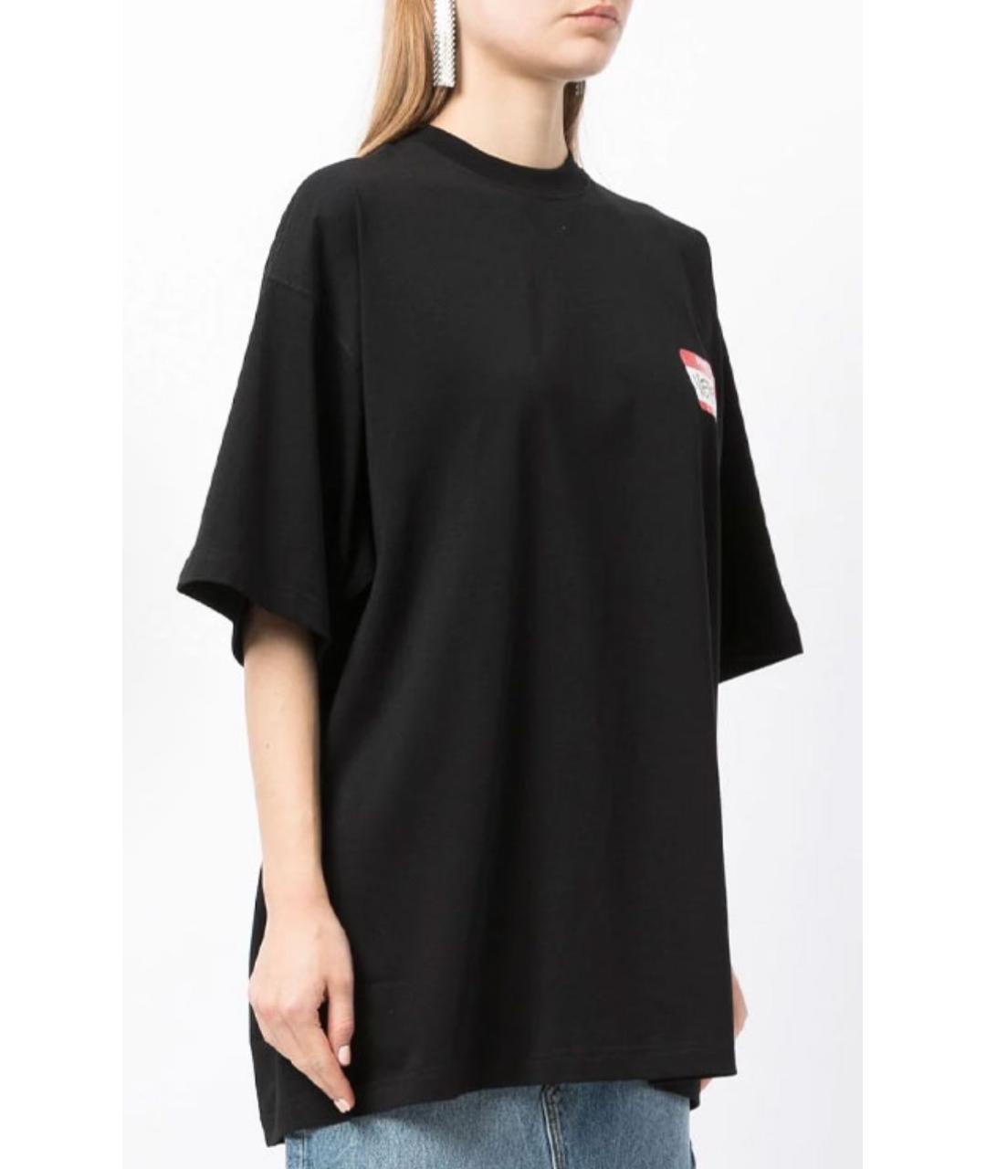 VETEMENTS Черная футболка, фото 2