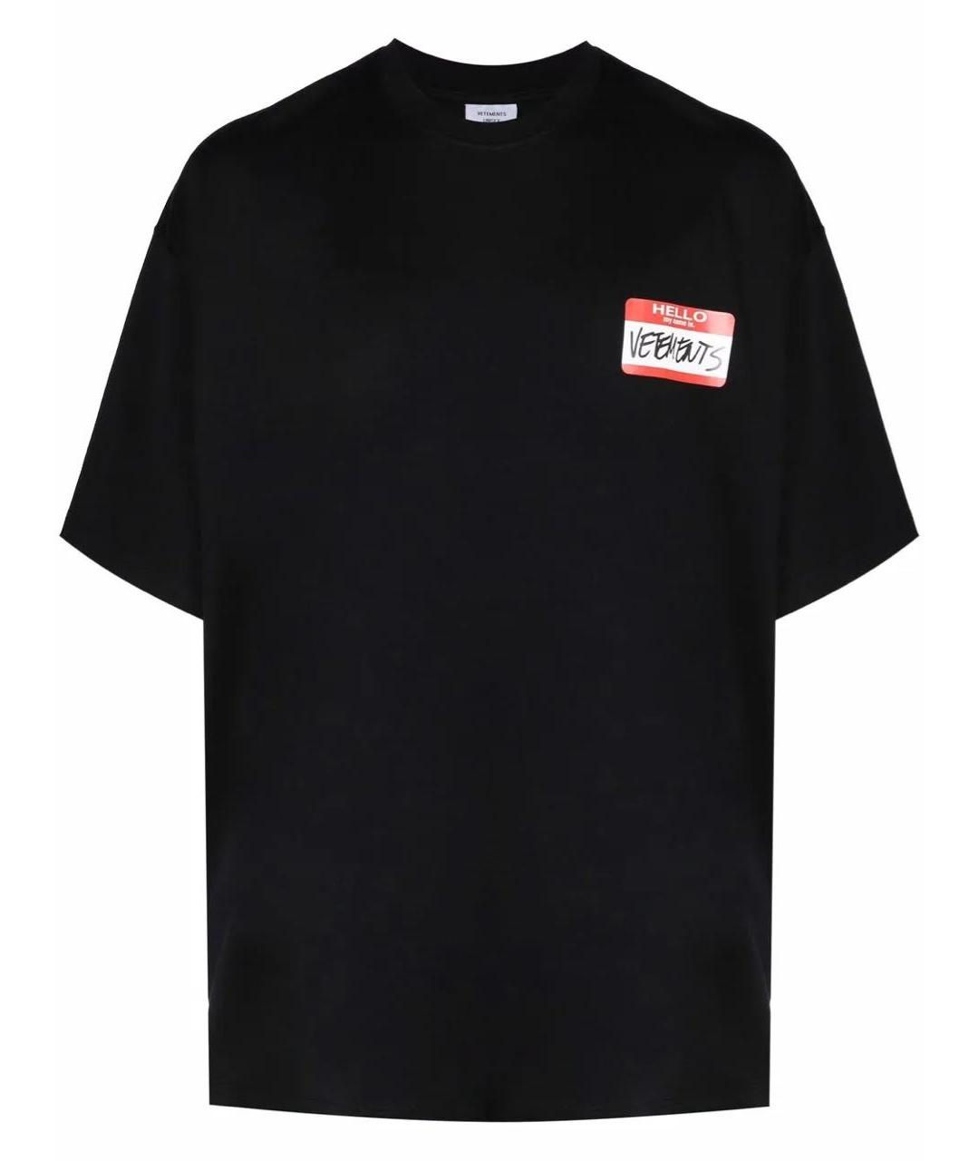 VETEMENTS Черная футболка, фото 1
