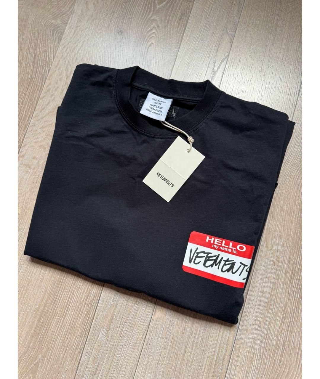 VETEMENTS Черная футболка, фото 8