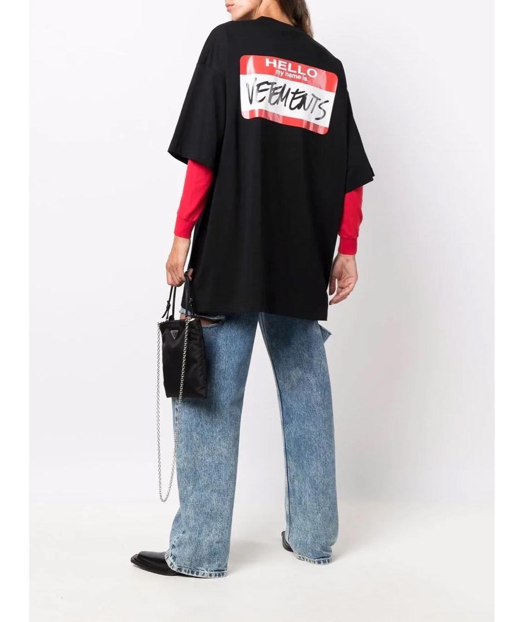 VETEMENTS Черная футболка, фото 5