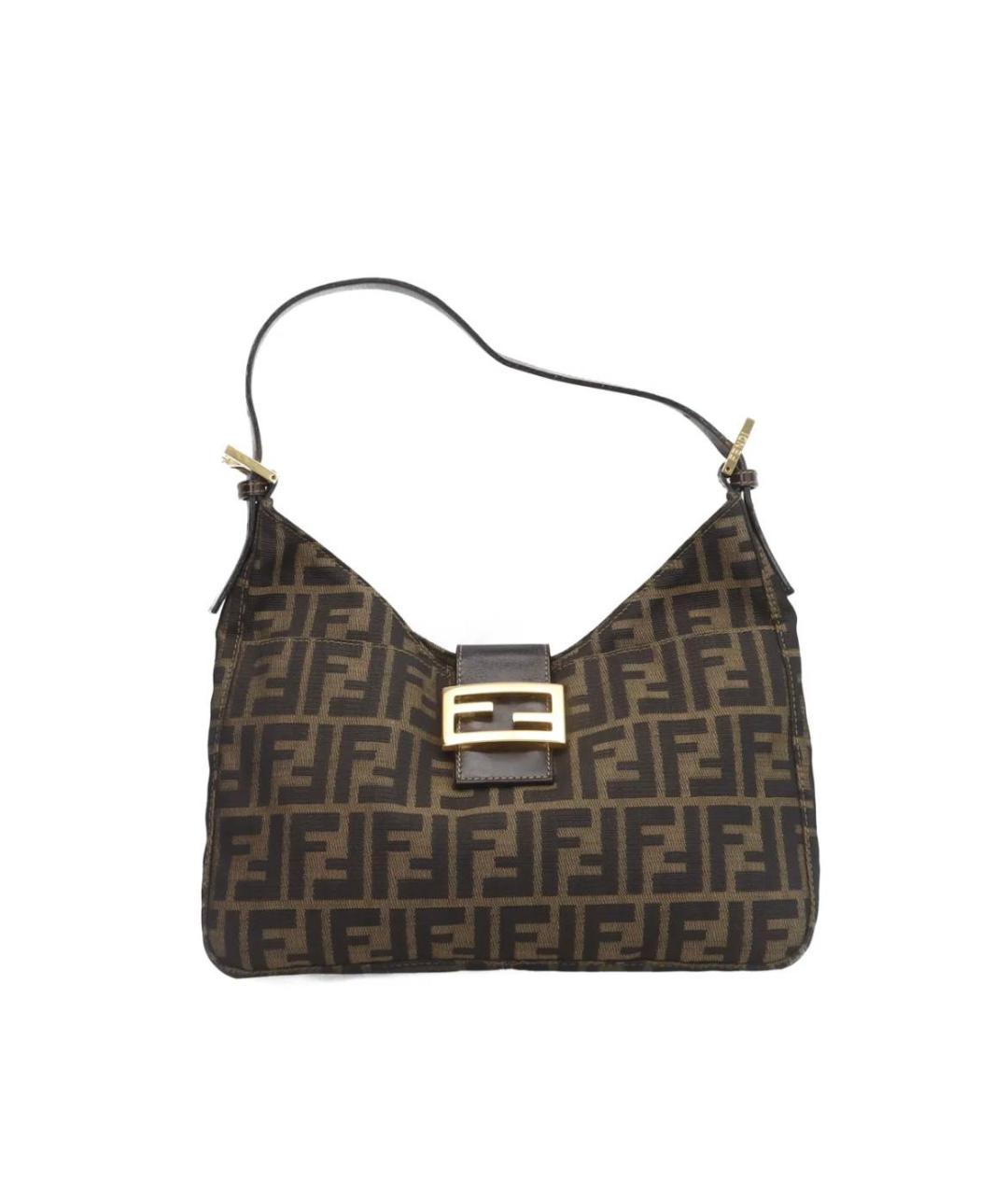 FENDI Коричневая жаккардовая сумка через плечо, фото 10