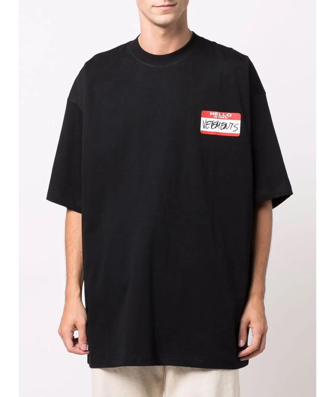 VETEMENTS Черная футболка, фото 2