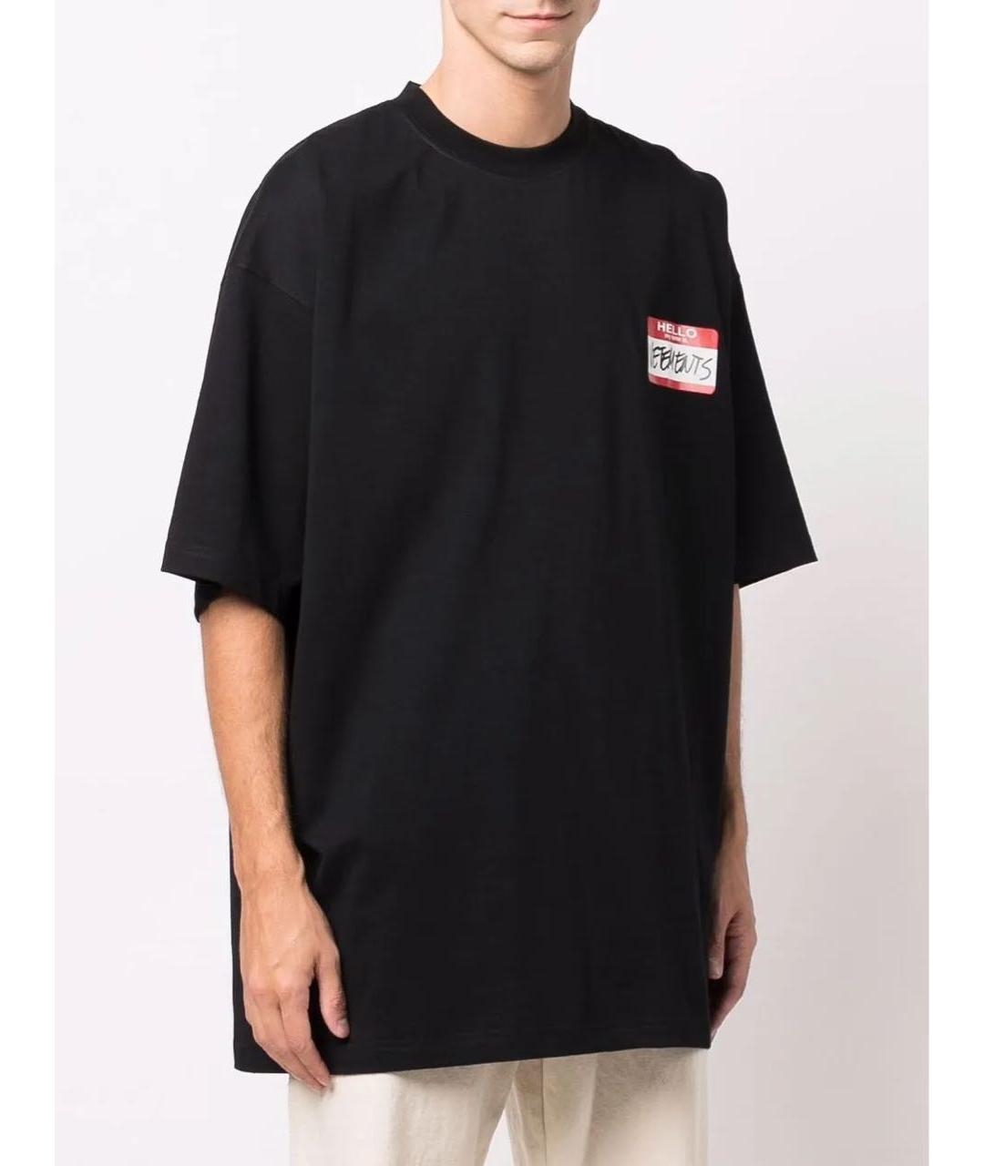 VETEMENTS Черная футболка, фото 3