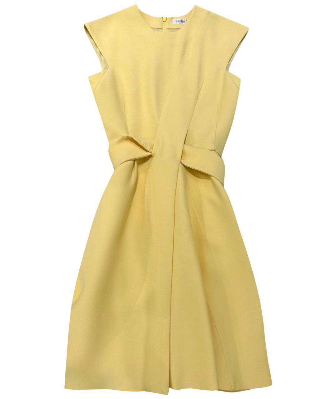 CHRISTIAN DIOR Желтое коктейльное платье, фото 1