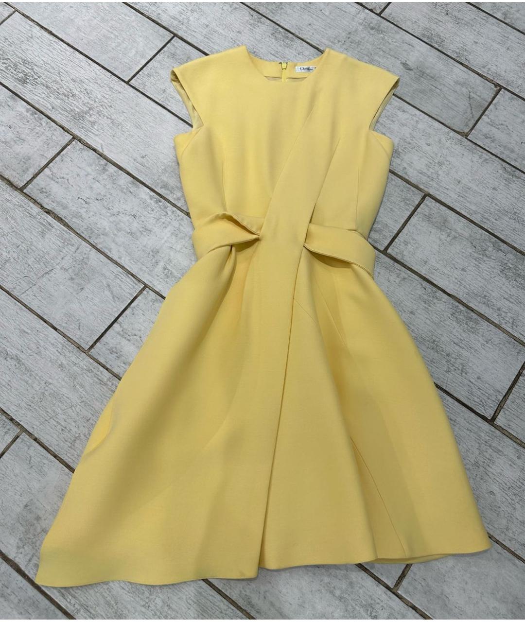CHRISTIAN DIOR Желтое коктейльное платье, фото 9