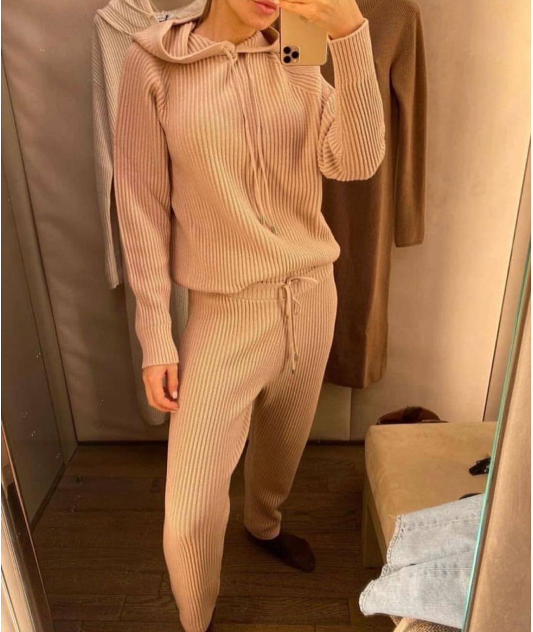 MAX MARA Розовый шерстяной костюм с брюками, фото 2