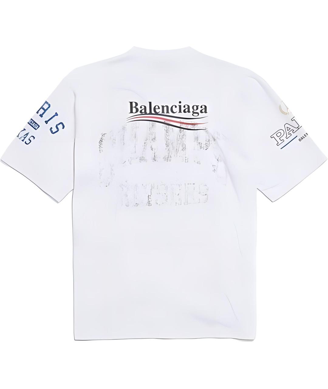 BALENCIAGA Белая хлопковая футболка, фото 2