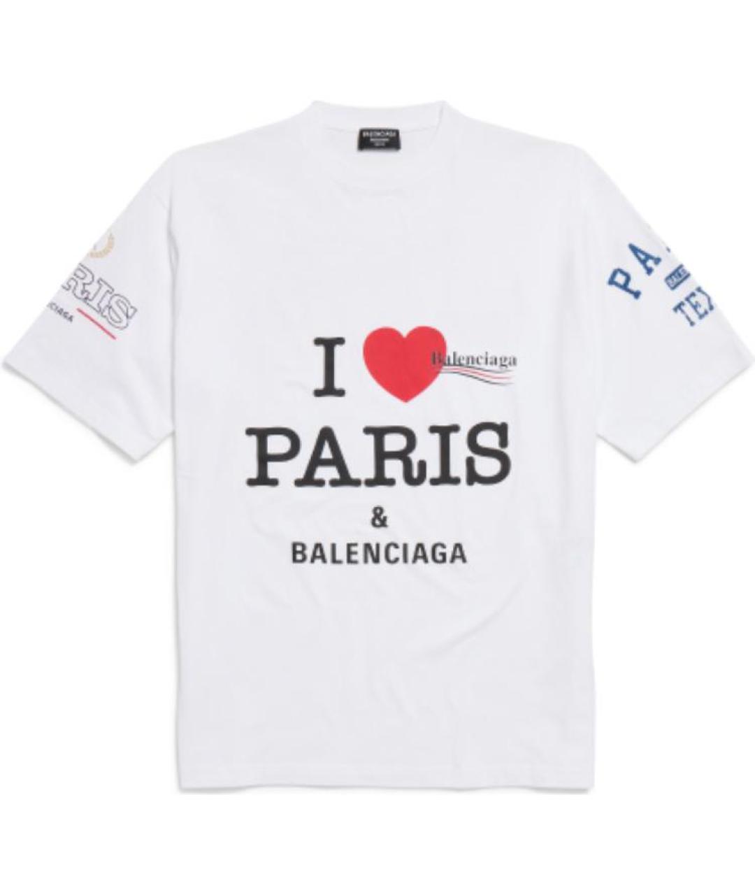 BALENCIAGA Белая хлопковая футболка, фото 1