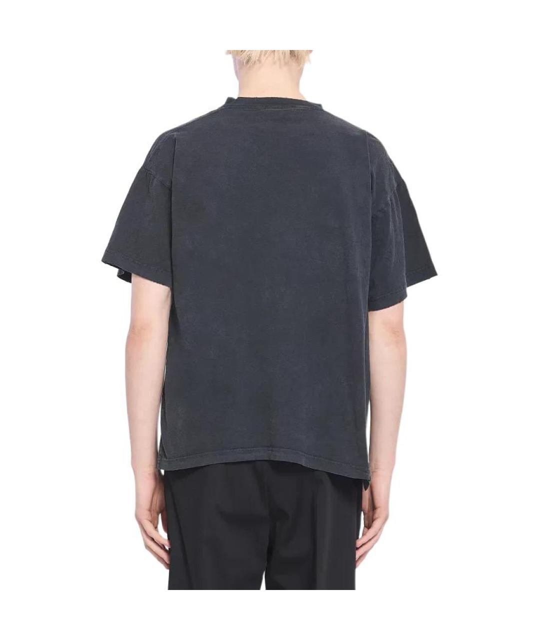 BALENCIAGA Черная хлопковая футболка, фото 4