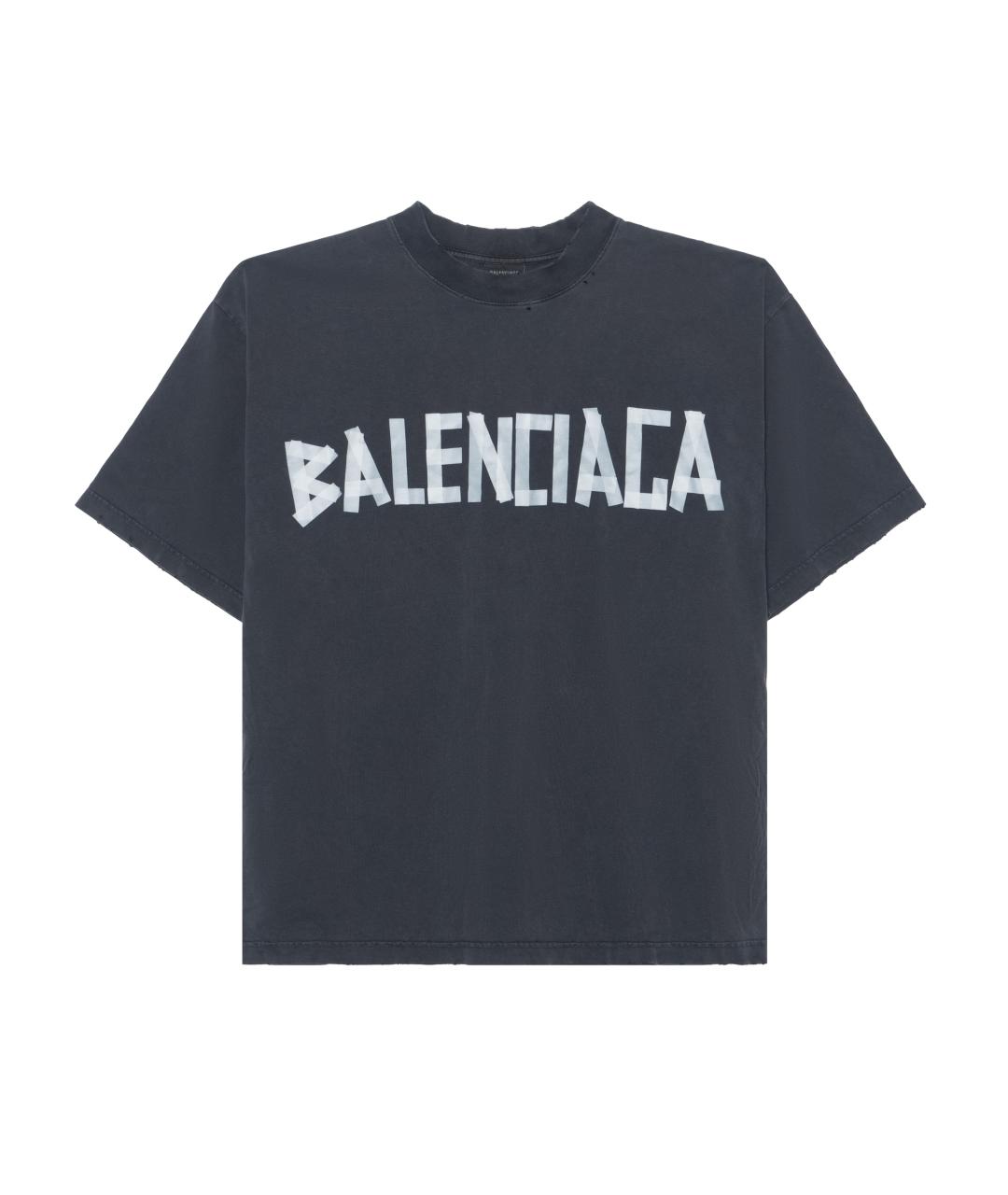 BALENCIAGA Черная хлопковая футболка, фото 1