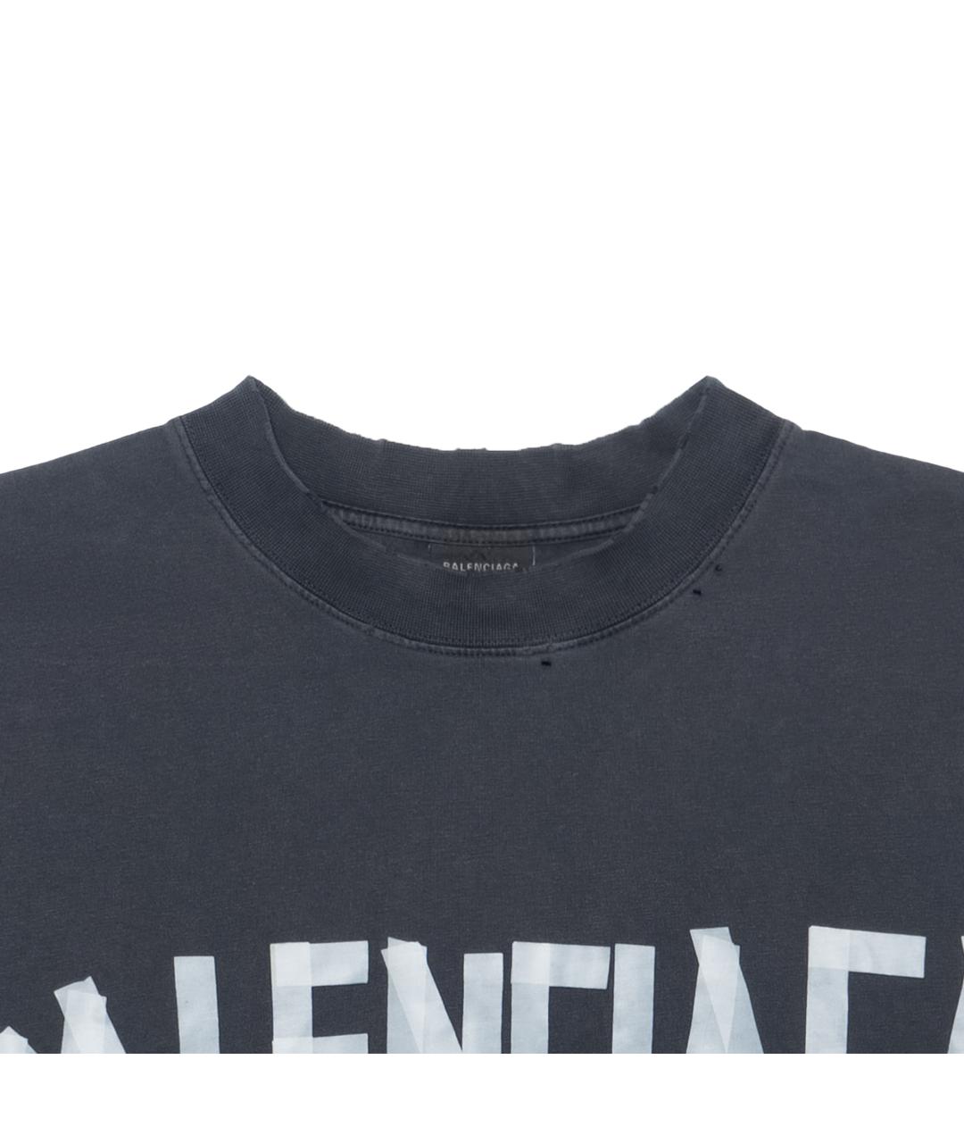 BALENCIAGA Черная хлопковая футболка, фото 8