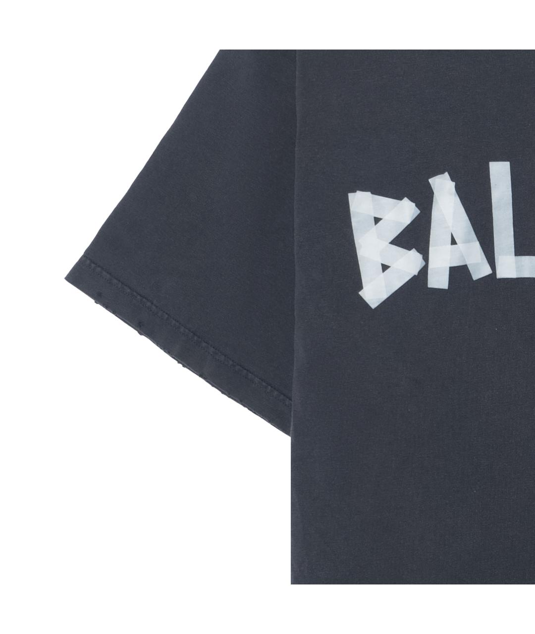 BALENCIAGA Черная хлопковая футболка, фото 7