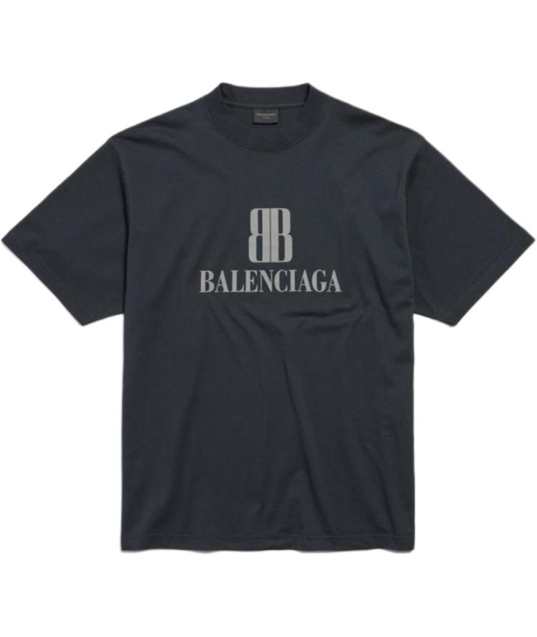 BALENCIAGA Черная хлопковая футболка, фото 1
