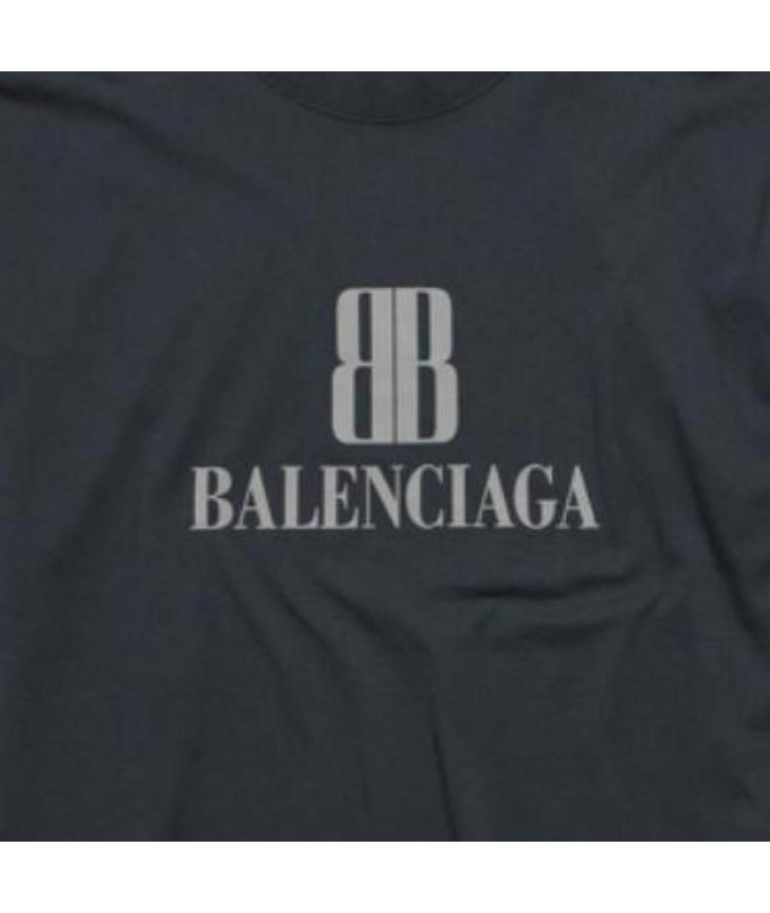 BALENCIAGA Черная хлопковая футболка, фото 6