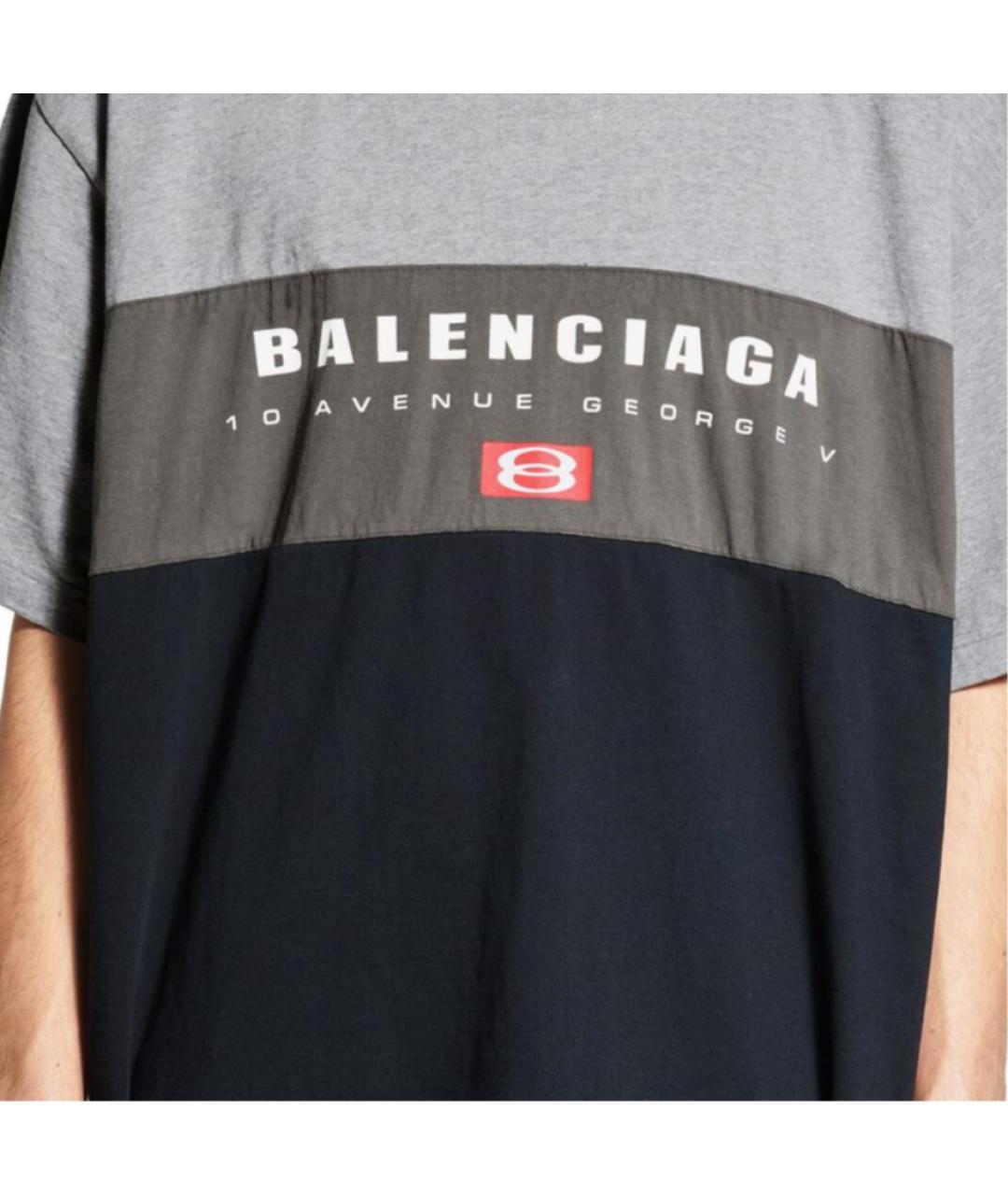 BALENCIAGA Серая хлопковая футболка, фото 7