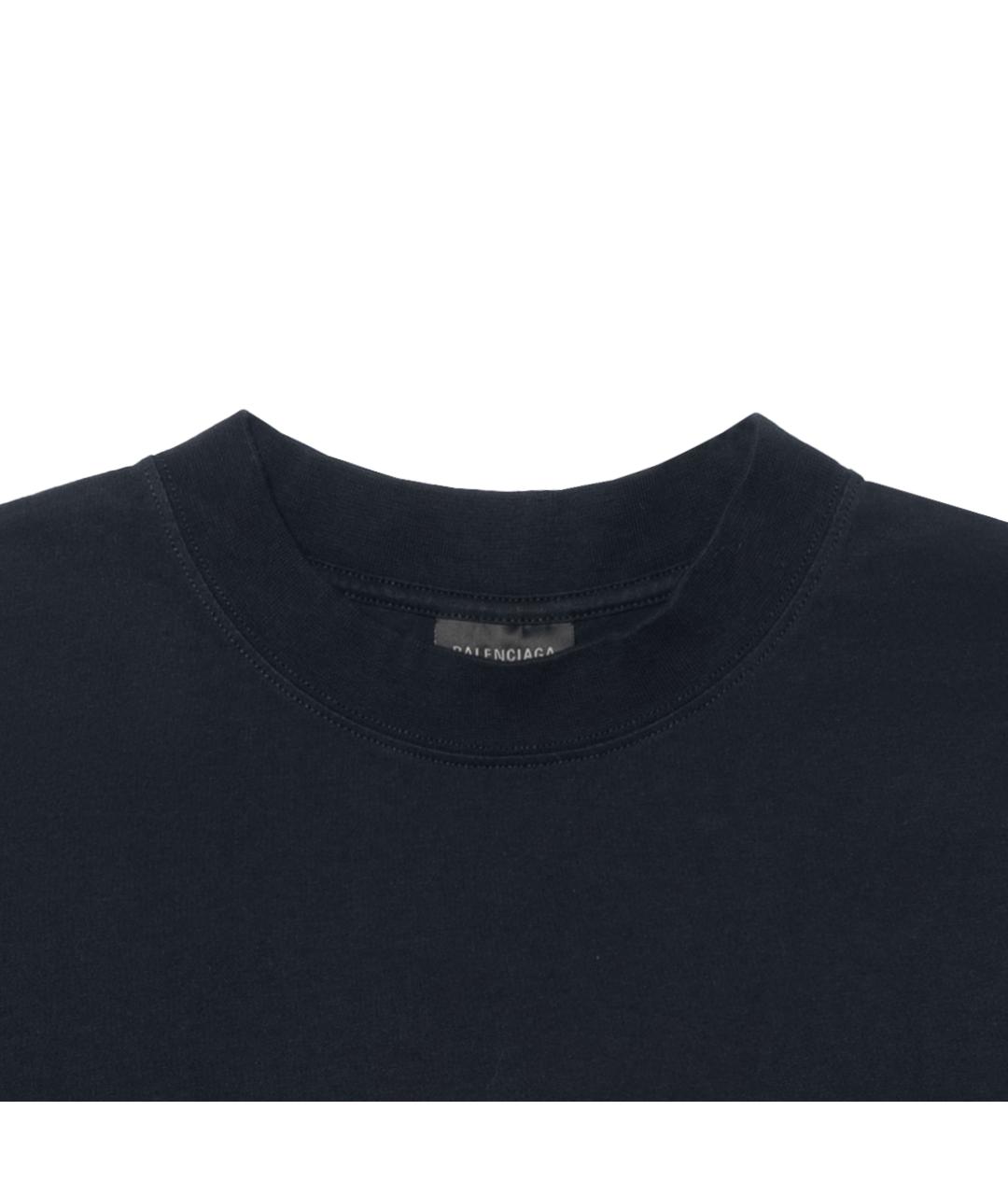 BALENCIAGA Черная хлопковая футболка, фото 6