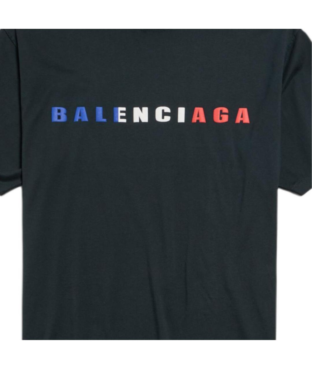 BALENCIAGA Черная хлопковая футболка, фото 3