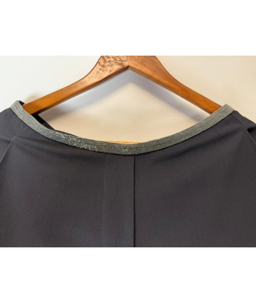 BRUNELLO CUCINELLI Черные ацетатные прямые брюки, фото 2