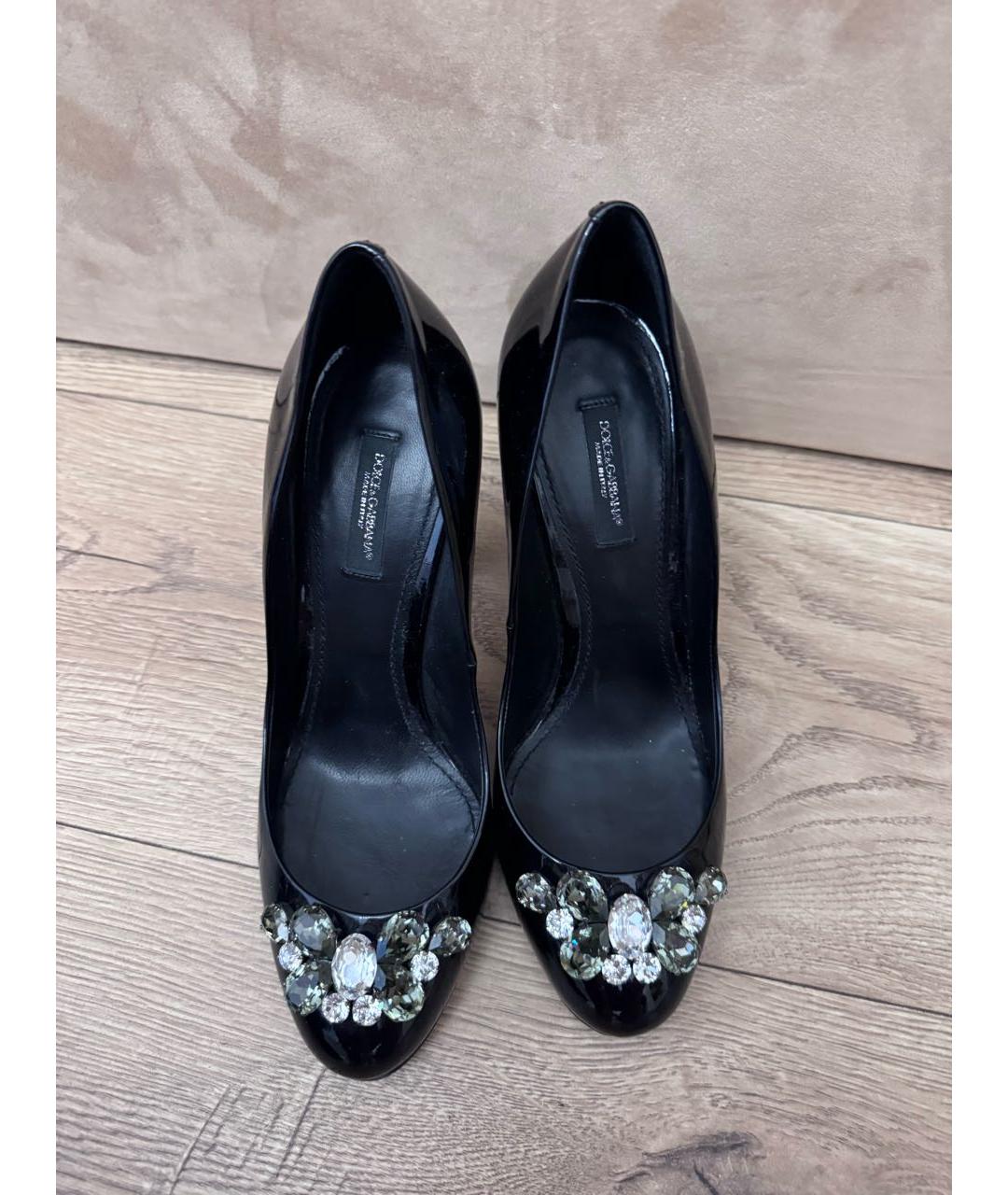 DOLCE&GABBANA Черные туфли из лакированной кожи, фото 2