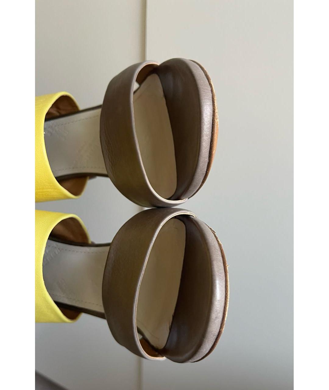 MAISON MARGIELA Желтые кожаные босоножки, фото 5