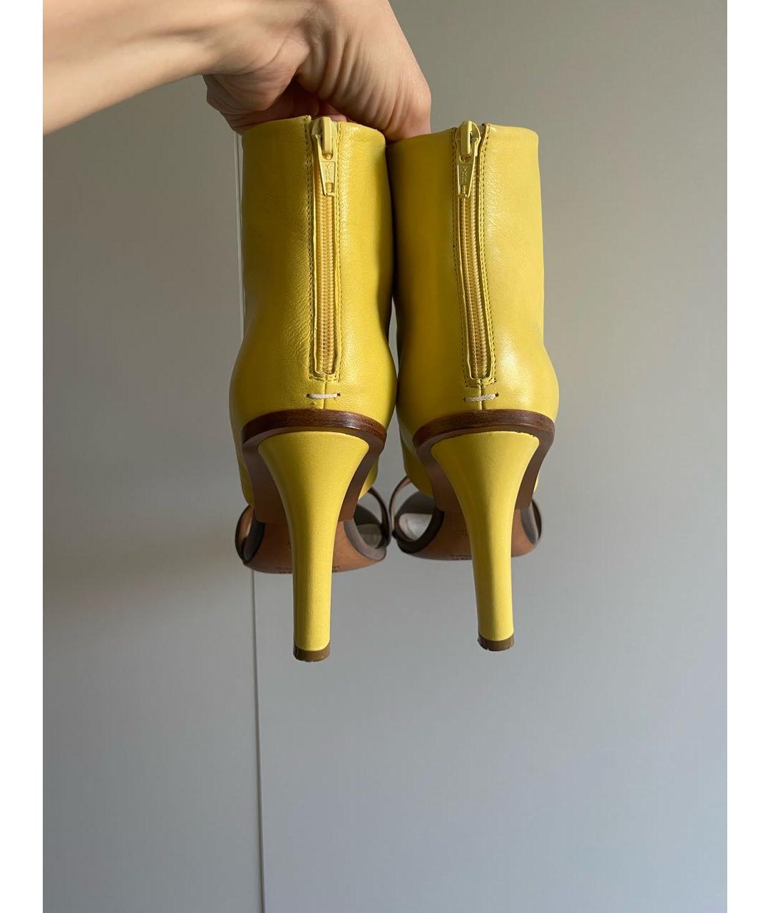 MAISON MARGIELA Желтые кожаные босоножки, фото 4