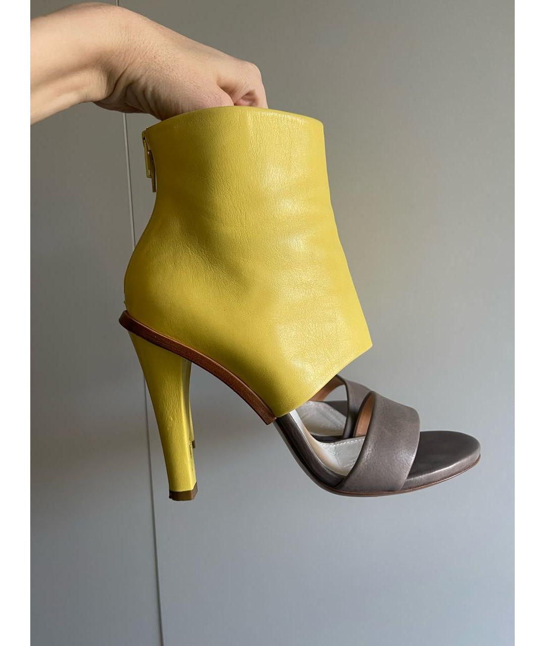 MAISON MARGIELA Желтые кожаные босоножки, фото 6