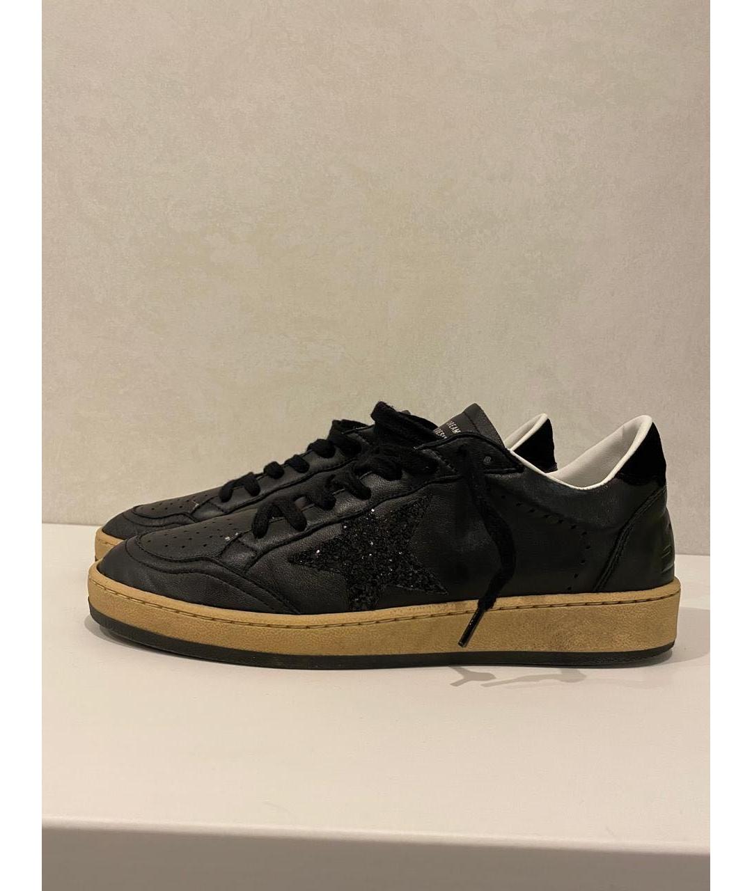 GOLDEN GOOSE DELUXE BRAND Черные кожаные кроссовки, фото 7