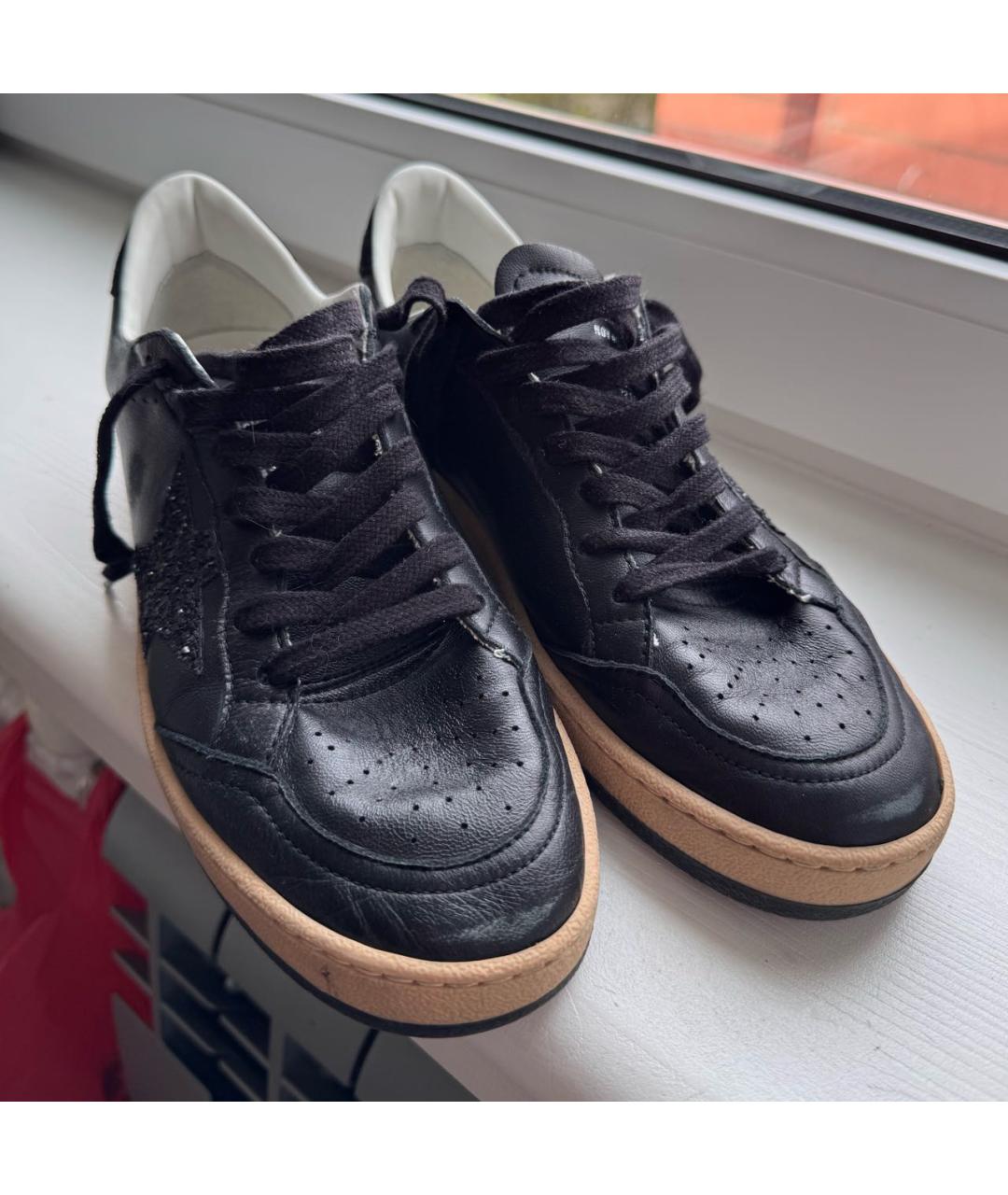 GOLDEN GOOSE DELUXE BRAND Черные кожаные кроссовки, фото 3