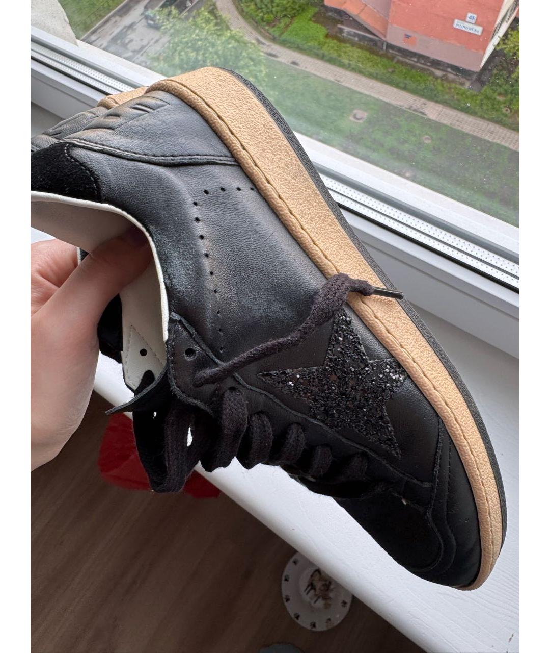 GOLDEN GOOSE DELUXE BRAND Черные кожаные кроссовки, фото 2