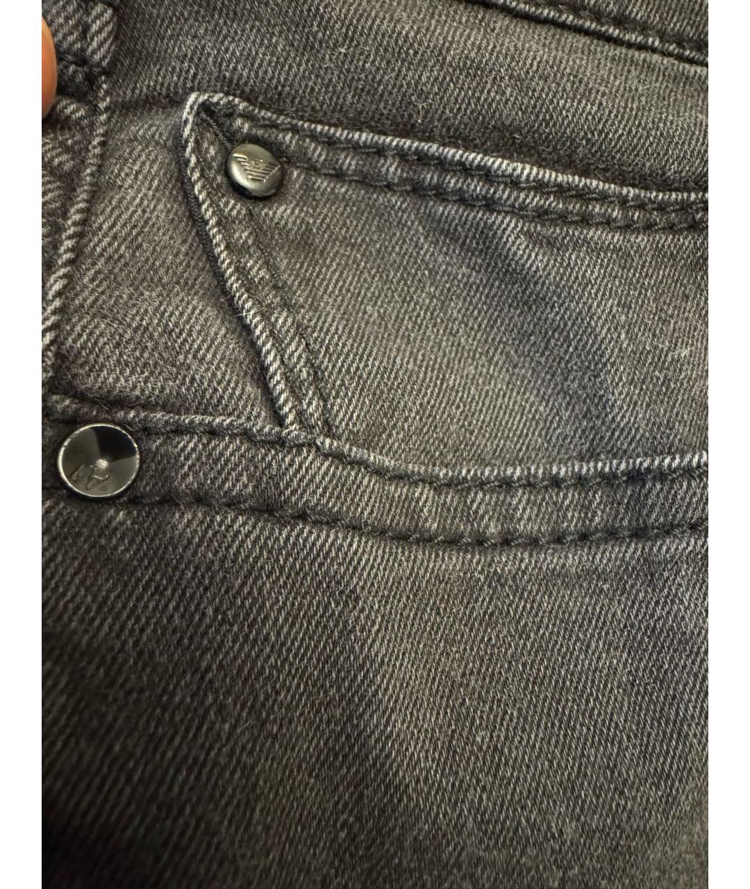 ARMANI JEANS Черные хлопко-полиэстеровые джинсы слим, фото 6