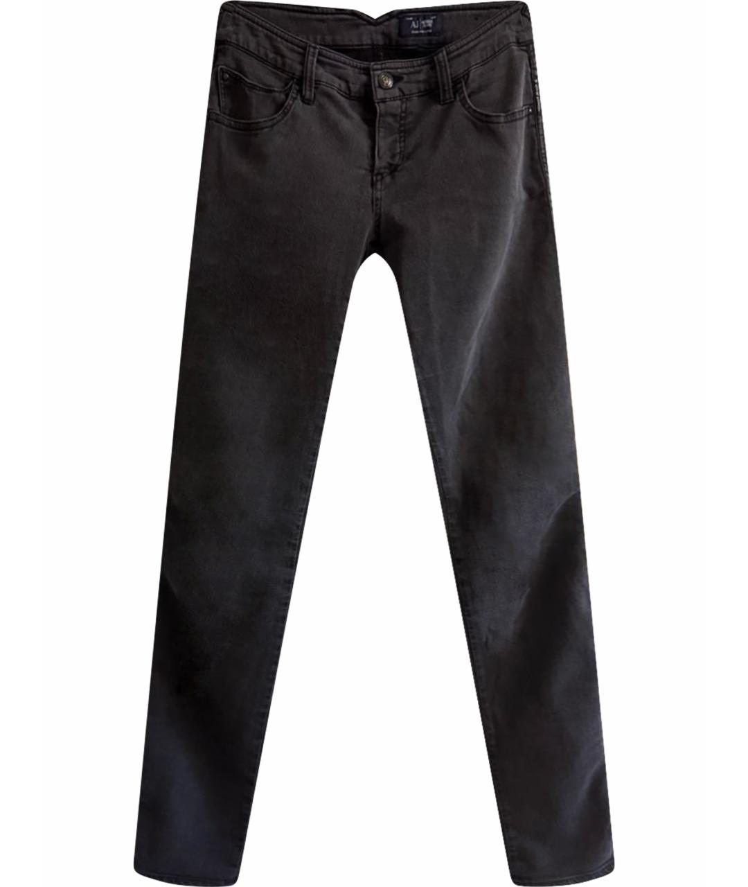ARMANI JEANS Черные хлопко-полиэстеровые джинсы слим, фото 1