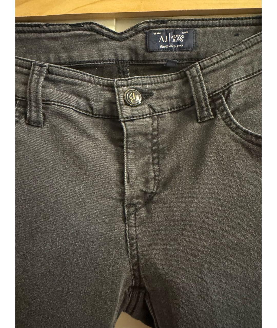 ARMANI JEANS Черные хлопко-полиэстеровые джинсы слим, фото 3