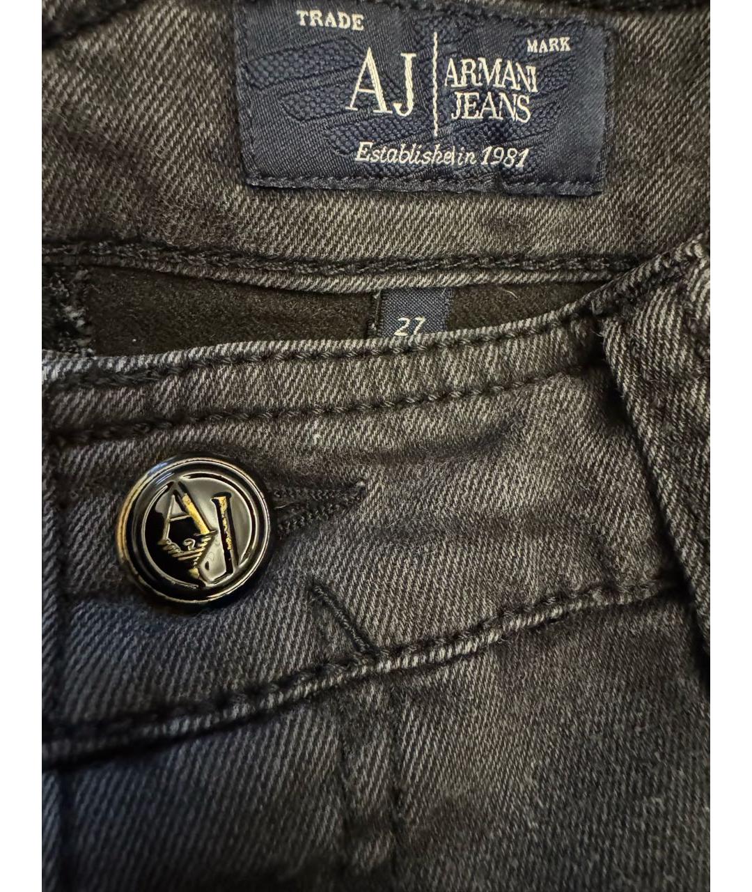 ARMANI JEANS Черные хлопко-полиэстеровые джинсы слим, фото 5
