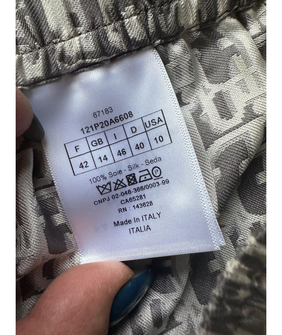 CHRISTIAN DIOR Серые шелковые шорты, фото 2