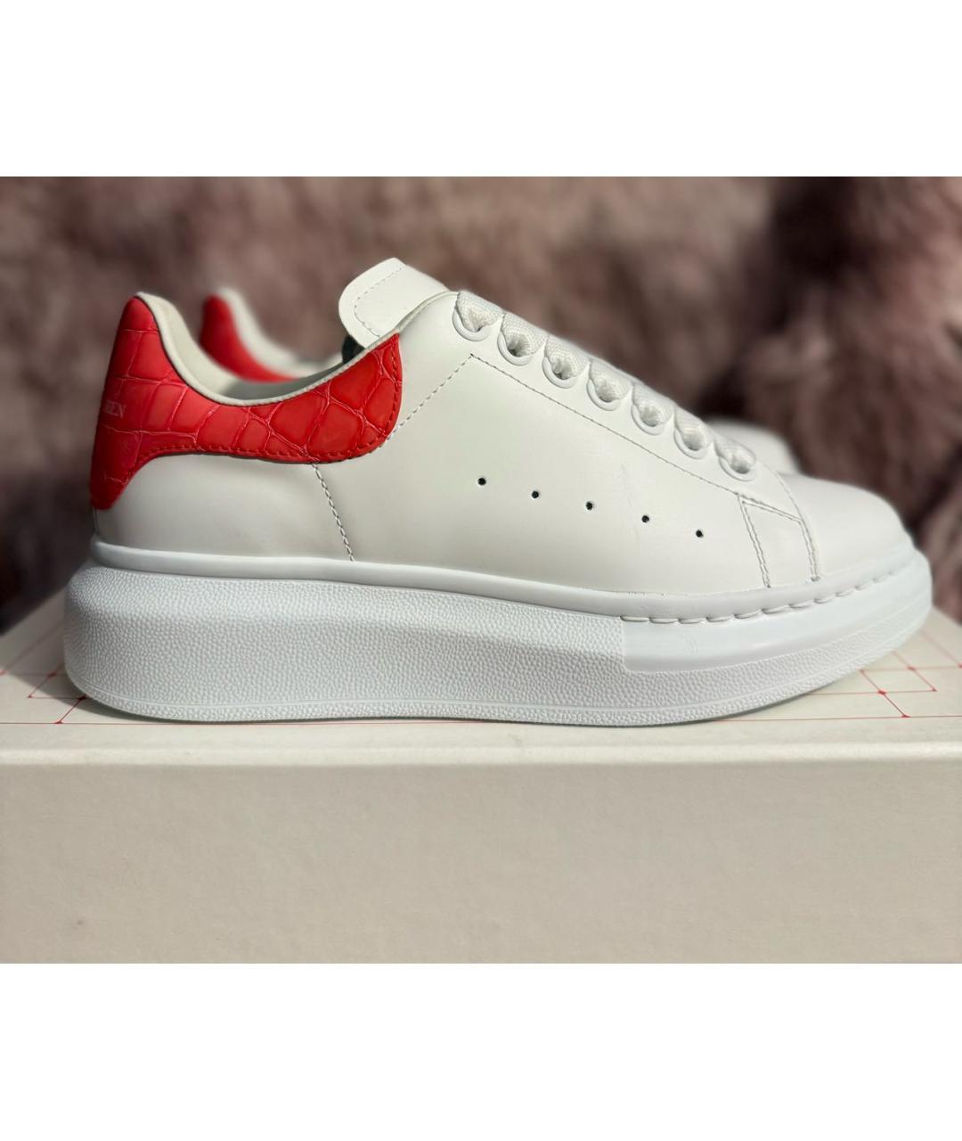 ALEXANDER MCQUEEN Белые кожаные кроссовки, фото 9