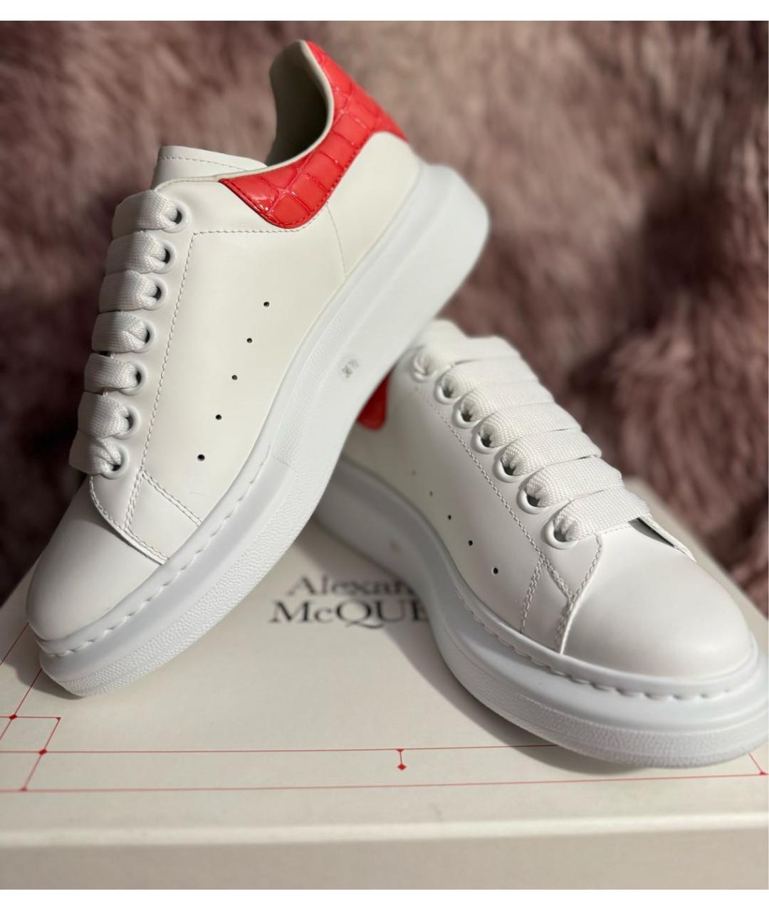 ALEXANDER MCQUEEN Белые кожаные кроссовки, фото 7