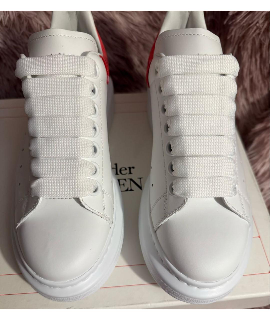 ALEXANDER MCQUEEN Белые кожаные кроссовки, фото 6