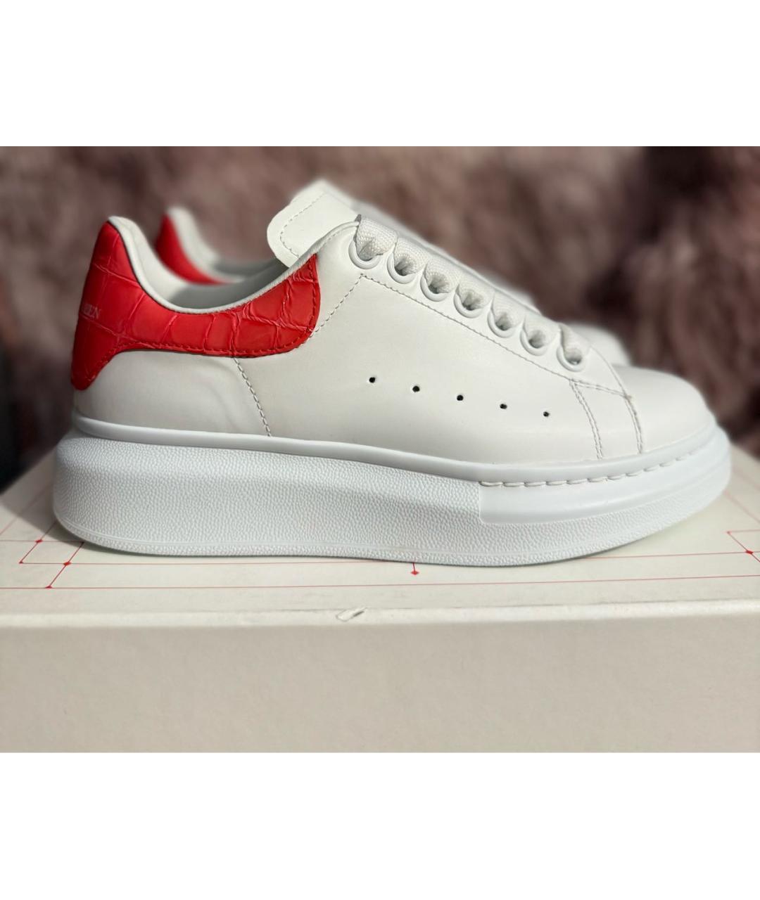 ALEXANDER MCQUEEN Белые кожаные кроссовки, фото 9
