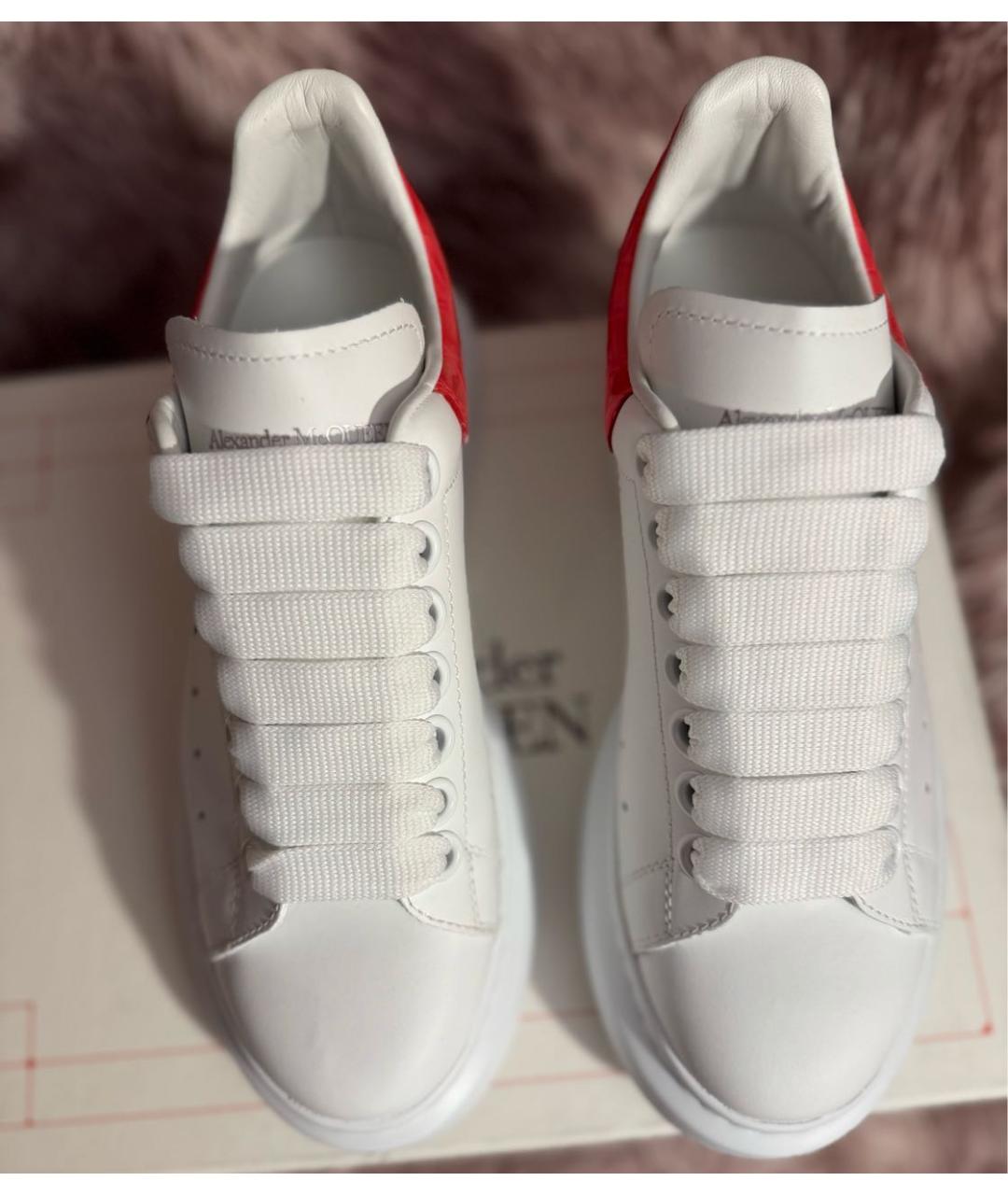 ALEXANDER MCQUEEN Белые кожаные кроссовки, фото 2