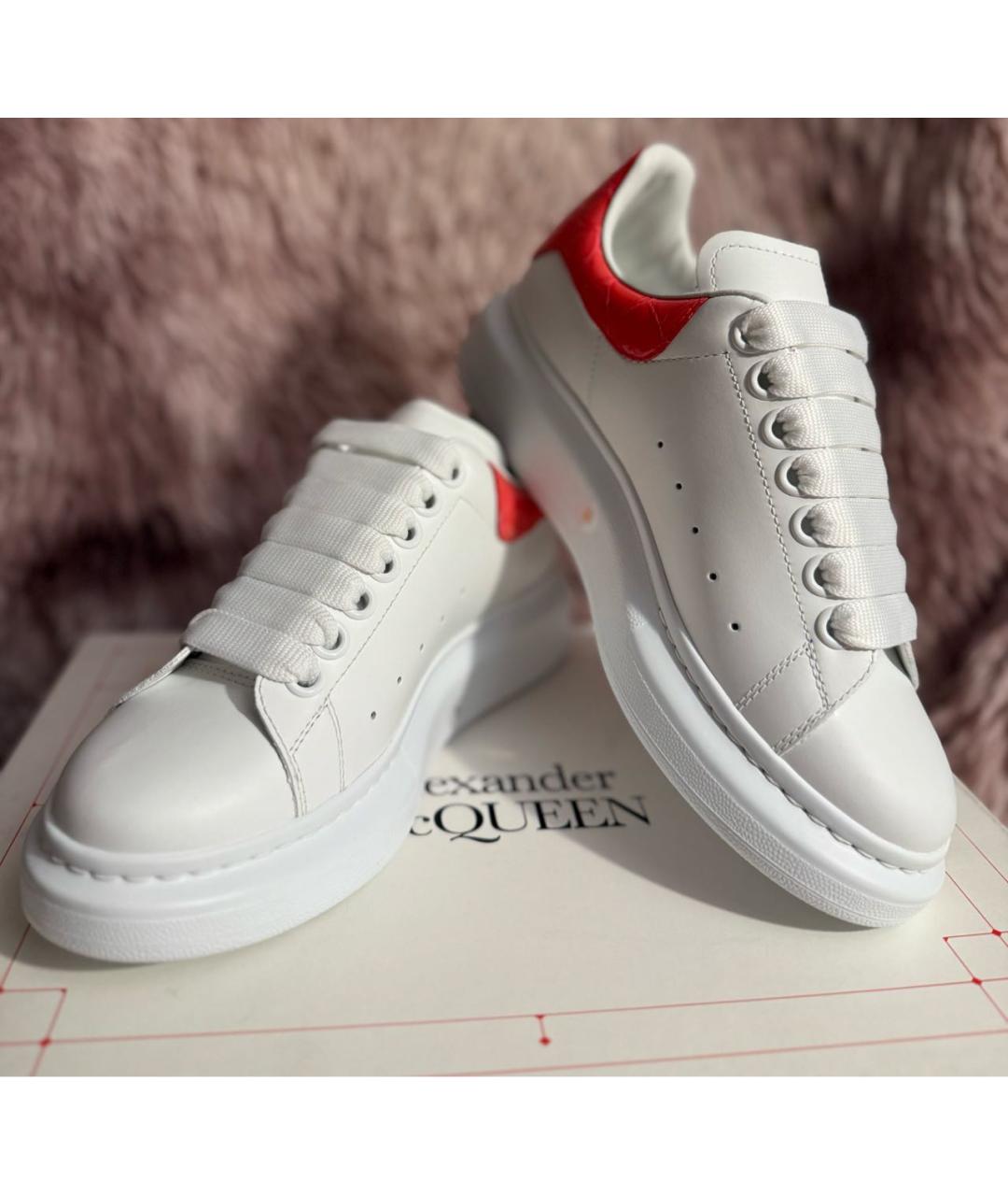 ALEXANDER MCQUEEN Белые кожаные кроссовки, фото 8