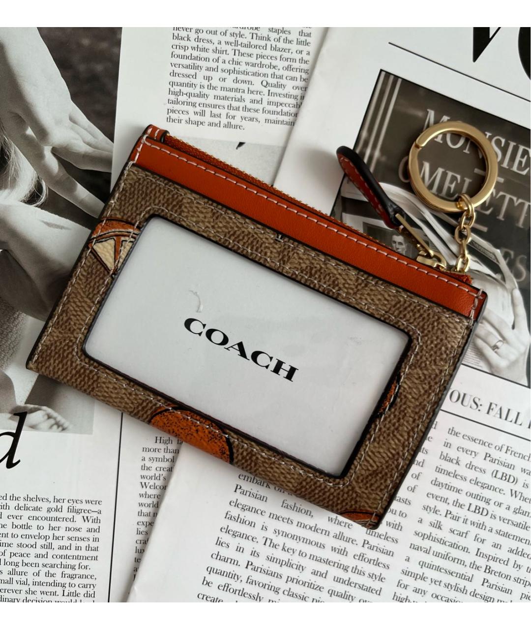 COACH Коричневый кожаный кардхолдер, фото 3
