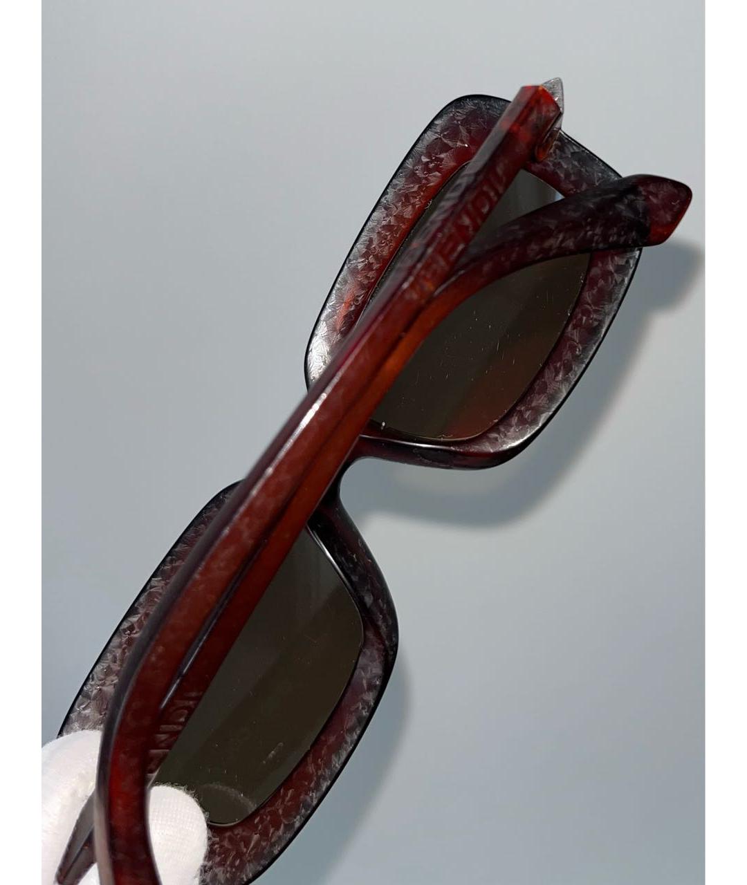 FENDI Бордовые пластиковые солнцезащитные очки, фото 4