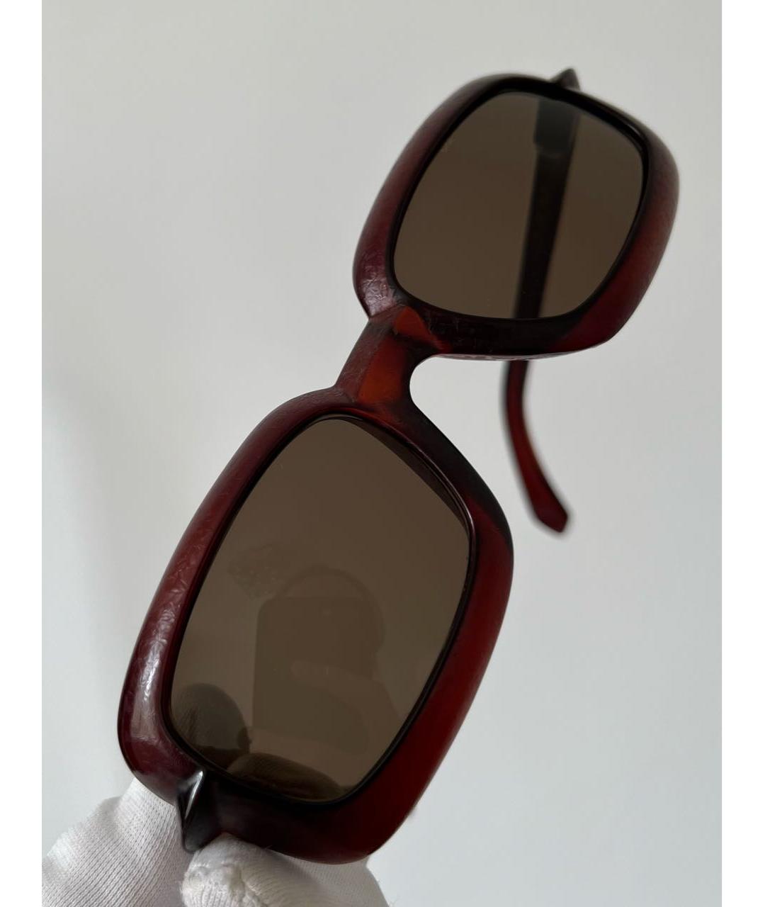 FENDI Бордовые пластиковые солнцезащитные очки, фото 7