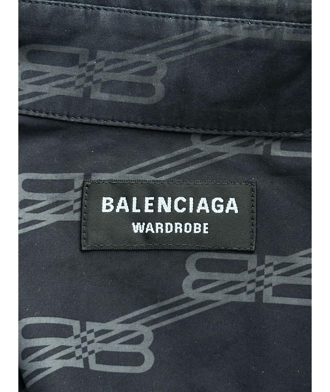 BALENCIAGA Черная хлопковая кэжуал рубашка, фото 3