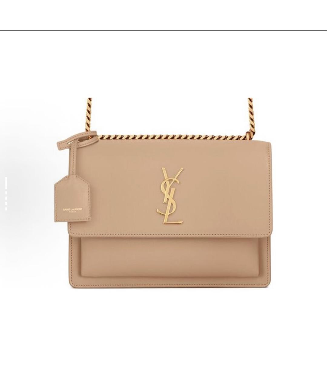 SAINT LAURENT Коричневая кожаная сумка через плечо, фото 5