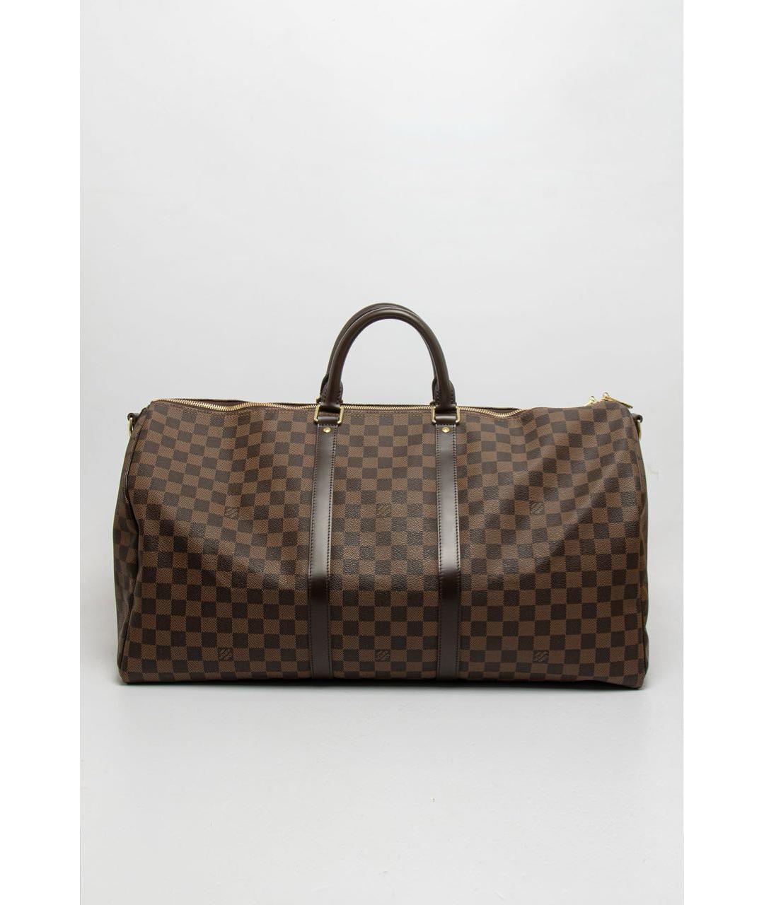 LOUIS VUITTON Коричневая кожаная дорожная/спортивная сумка, фото 8