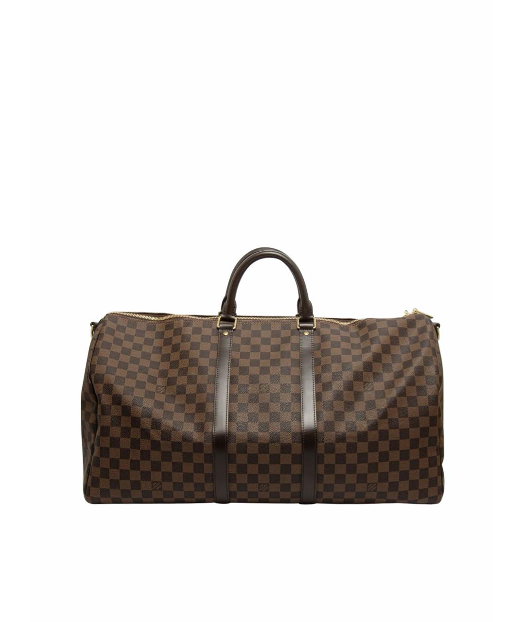 LOUIS VUITTON Коричневая кожаная дорожная/спортивная сумка, фото 1