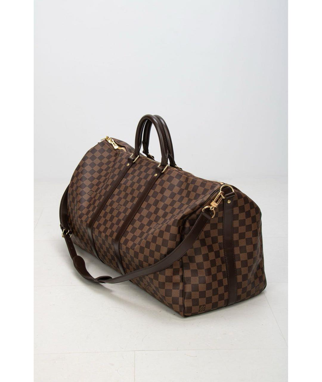 LOUIS VUITTON Коричневая кожаная дорожная/спортивная сумка, фото 2